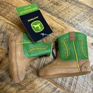John Deere Brown and Green Kids Boots